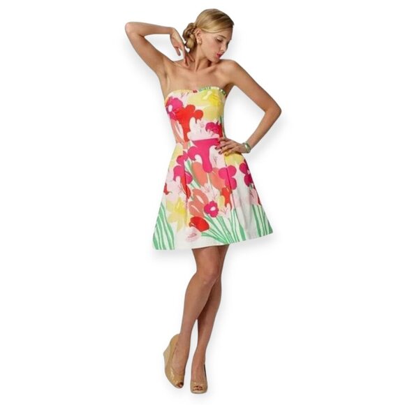 Lavish Lilly's Floral Strapless Cheerful Dress by Lilly Pulitzer size 6 (XS/S) - Picture 5 of 16
